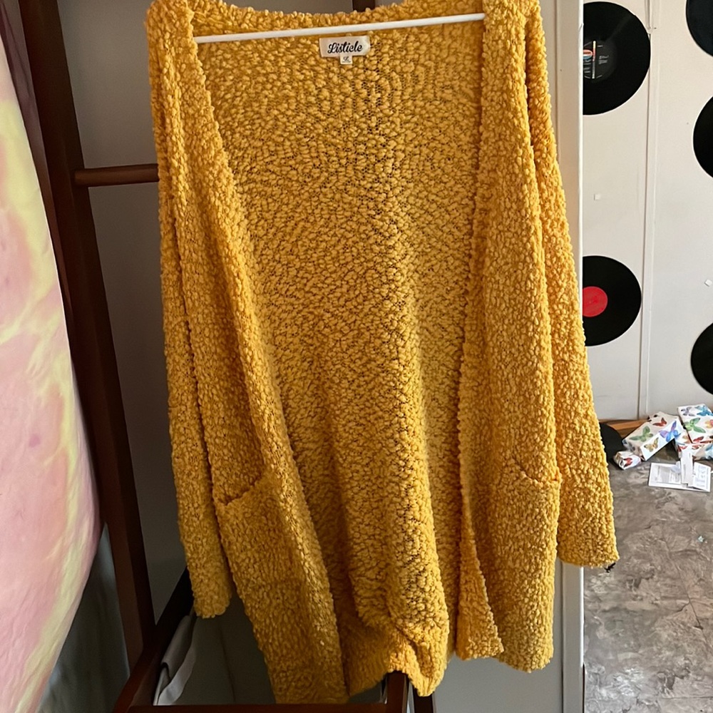 Yellow Popcorn Cardigan